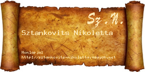Sztankovits Nikoletta névjegykártya